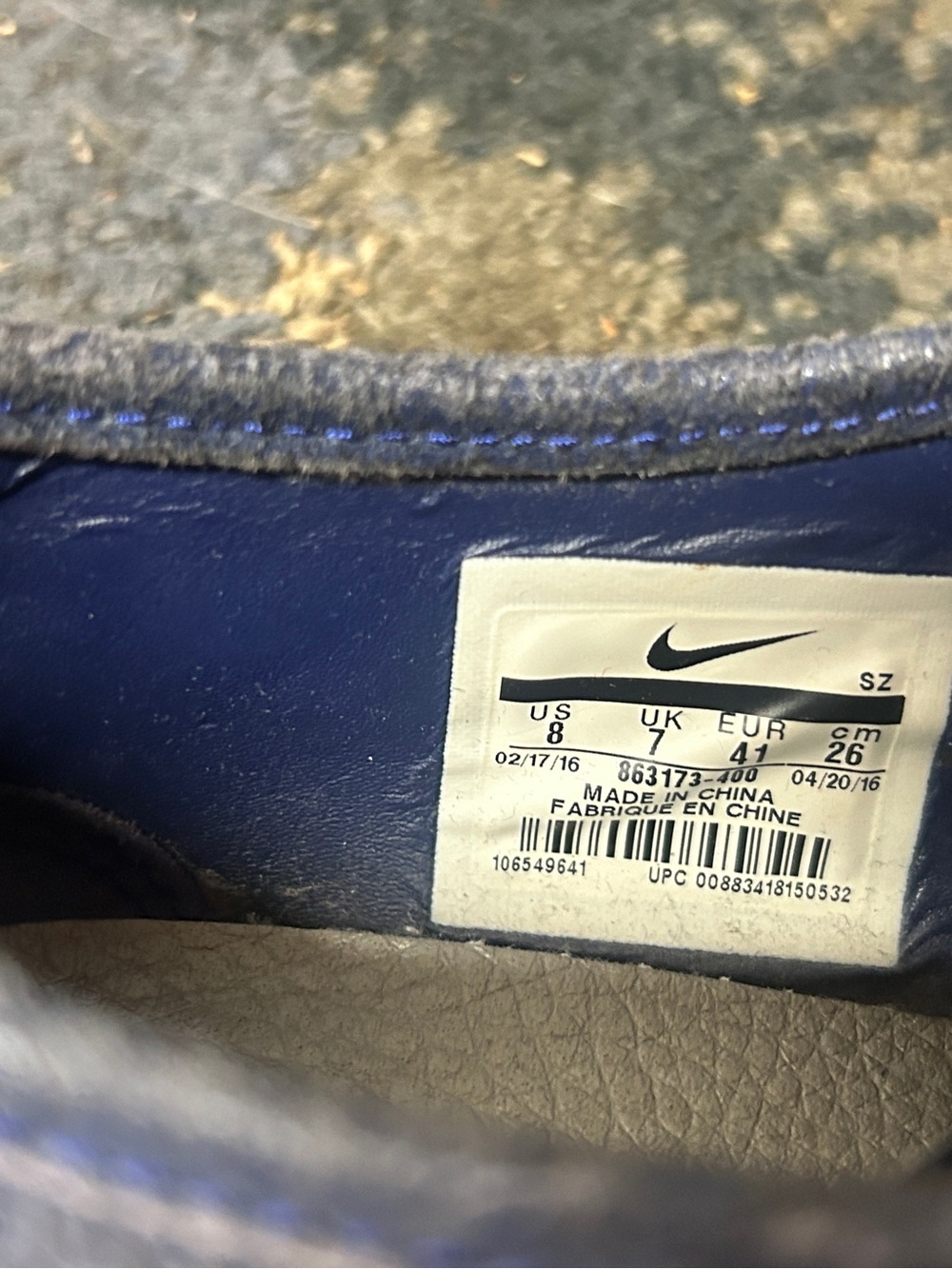 Nike Cortez 72 QS Loyal Blue sneakers featuring a dark blue suede upper size 8 - Picture 6 of 6
